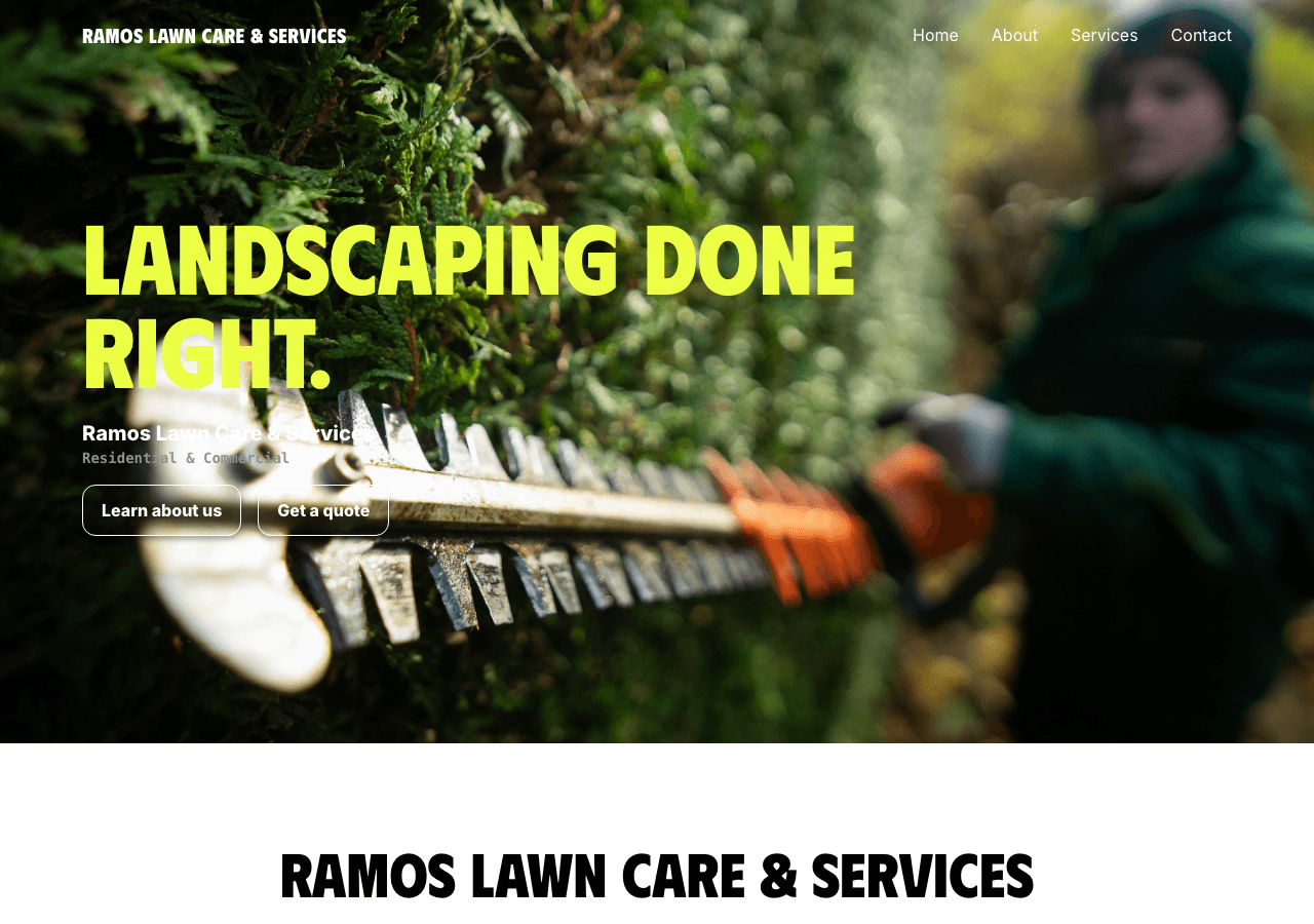 Ramos Lawn Care & Services website homepage